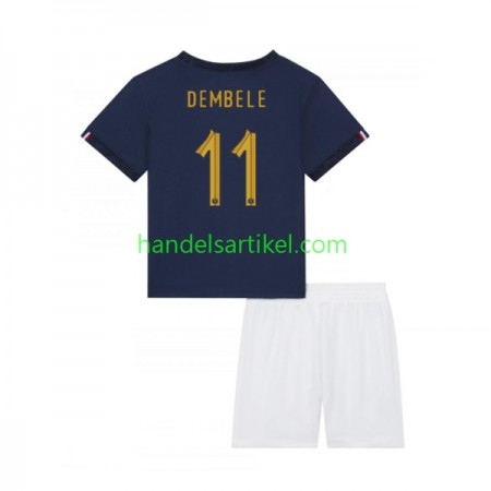 Frankreich Dembele 11 Kinder Heim Trikotsatz World Cup 2022 Kurzarm (+ Kurze Hosen)
